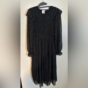 Black Long Sleeve Bishop Sundress for Wedding Guests